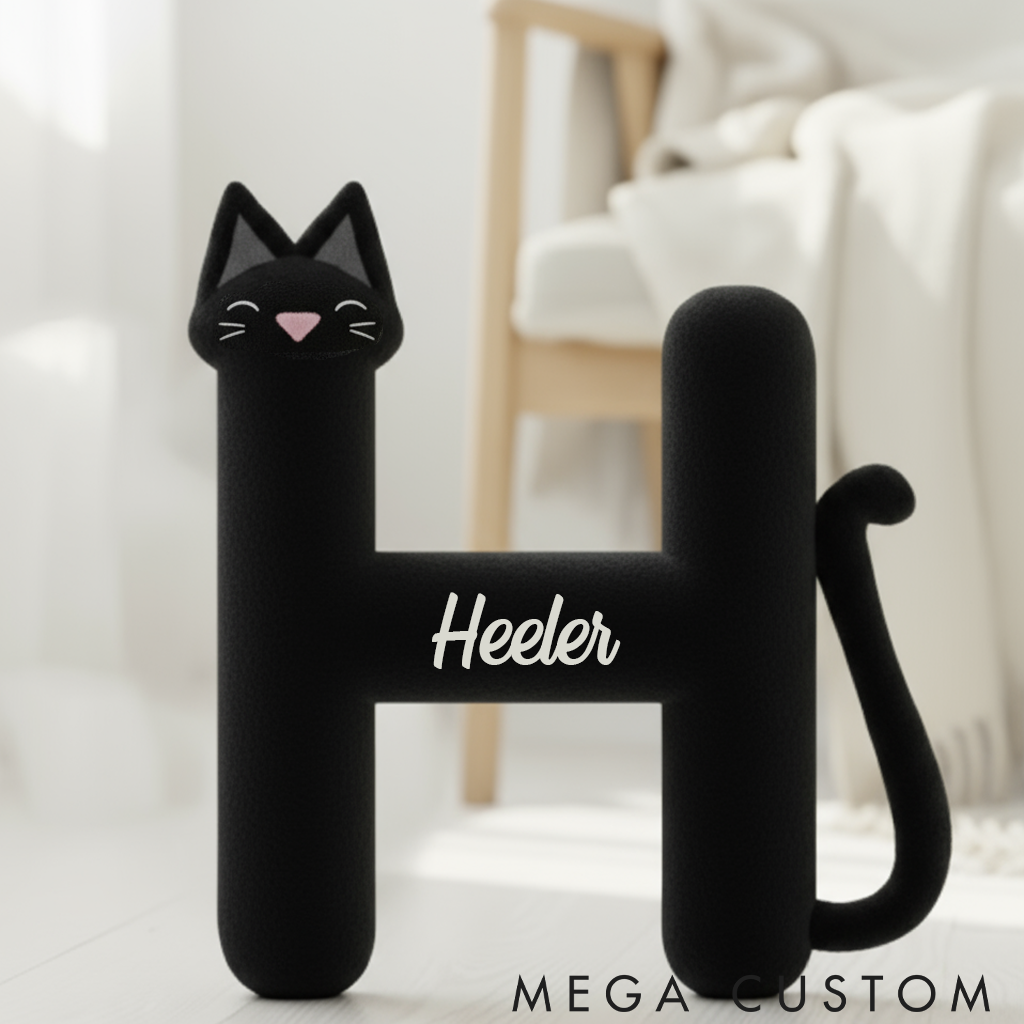 Personalized Cat Lover Cute Letter Pillow Graphic 3D Print Pillow