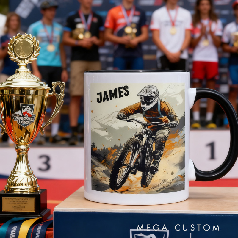 Personalized MTB Cycling Coffee Mug Mountain Bike Gift Cyclist Gift Biker Racer Gift Cycling Gift Bike Gift Bicyclist Mug