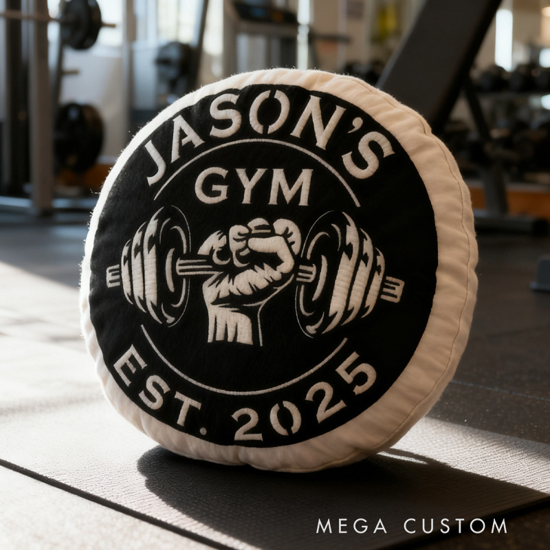 Personalized Dumbbell Gym Name Pillow Graphic 3D Print Gift Ideas Exercise Themed Christmas Weightlifting Workout Pillow Comfortable Christmas Decor for Gym Lovers