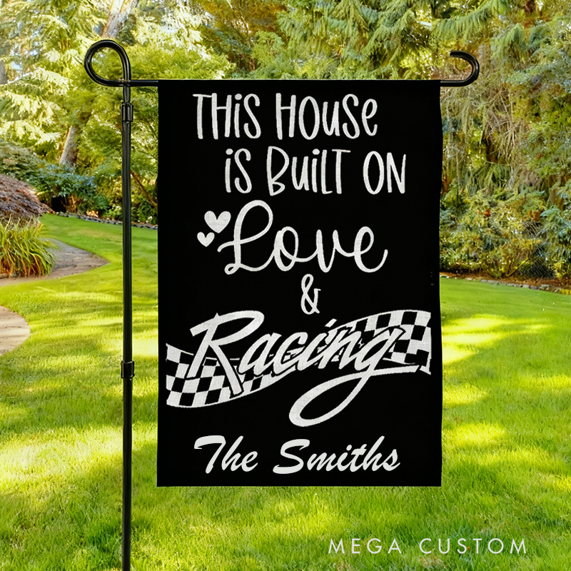 Personalized Racing Garden Flag Custom Name Flag Grave Unique Decoration Flag for Racer and Racing Lovers