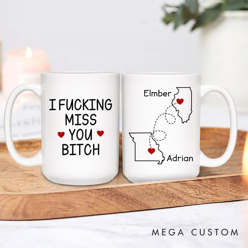 Personalized Couple Long Distance Mug Custom Best Friend Christmas Gift for Her Couple Long Distance Relationship Mug Boyfriend Girlfriend Gift Mug