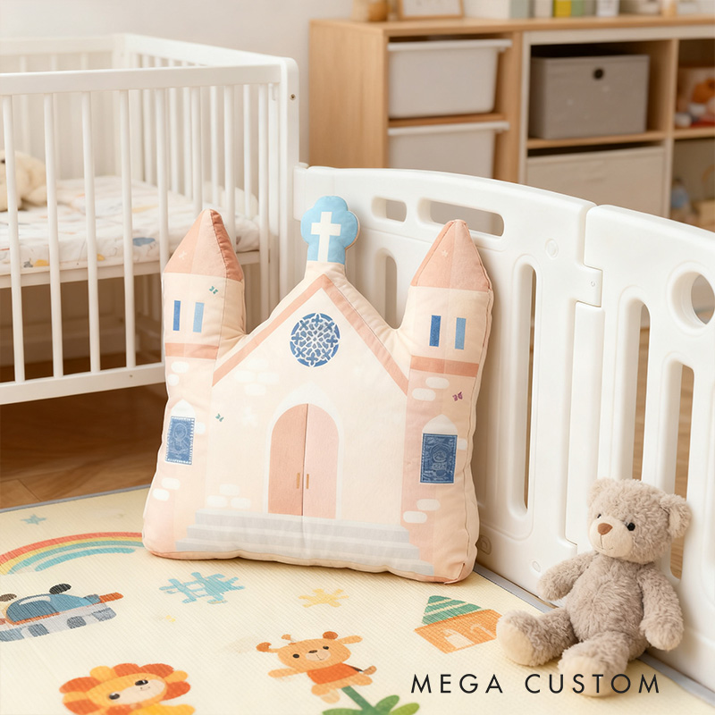 Personalized Chruch Pillow with Custon Chruch Photo Home Decor Pillow Religious Faith Gift Catholic Gift Mass Gift for Kids