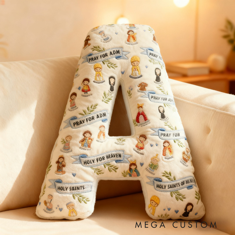 Personalized Saint Pillow with Custom Name Home Decor Graphic 3D Print Pillow Religious Faith Gift for Christians Christmas Gift