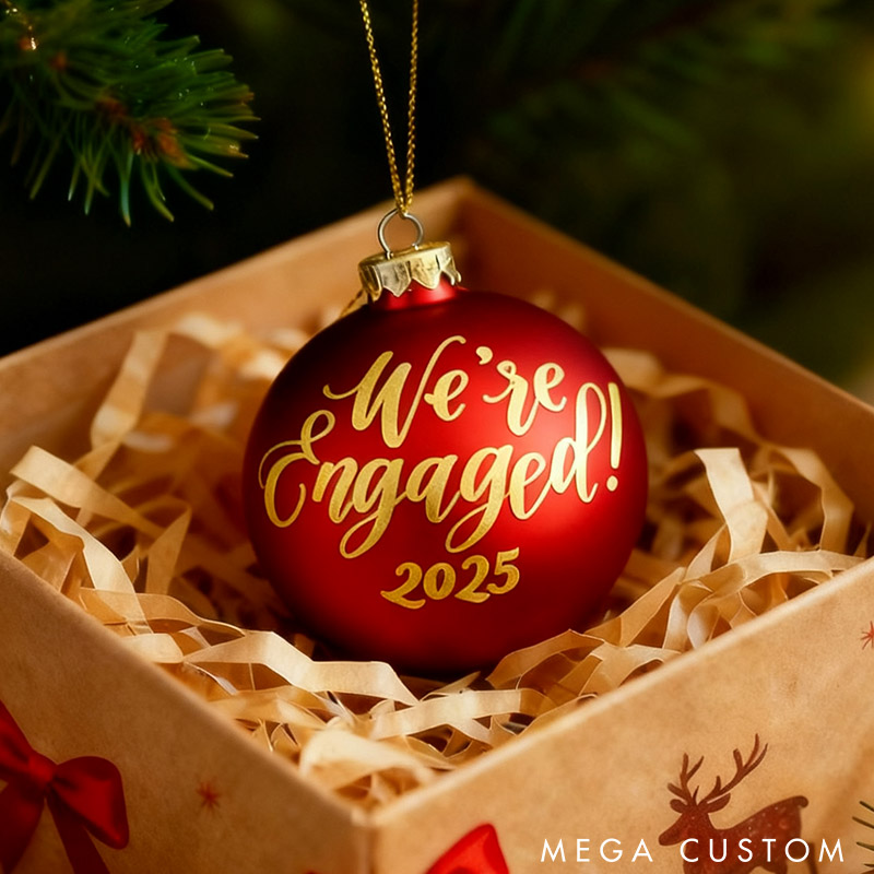Personalized Our First Christmas as Mr and Mrs Engaged Christmas Ball Ornament Newlyweds Couple Married Xmas Ornament Christmas Gift for Him Her