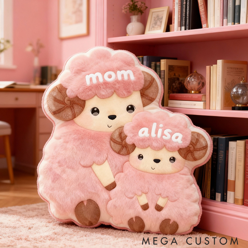 Personalized Graphic 3D Cute Sheep Pillow Special Gift for Family Members