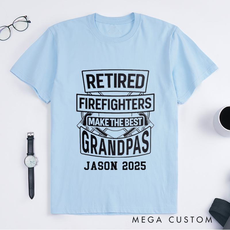 Personalized Fireman Retired Firefighters Make the Best Grandpas Design Gift for Firefighter T-Shirt
