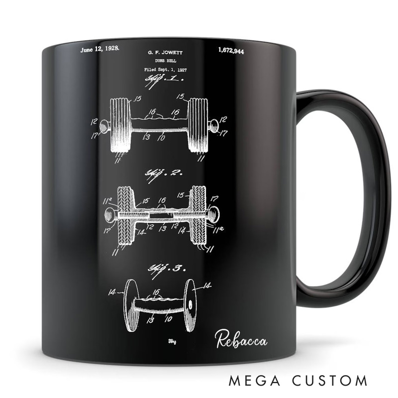 Personalized Weightlifter Mug Weightlifter Gift Bodybuilder Gift Men and Women Dumbell Mug Workout Mug Workout Gift Gym Mug Gym Gift