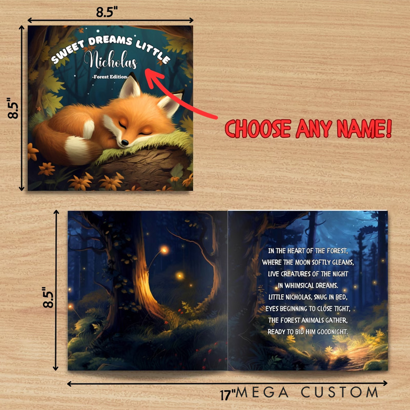 Personalized Sweet Dream Little Children’s Bedtime Book with Name Bedtime Storybook for Kids Boy Girl Grandchild Birthday Gift Christmas Gift