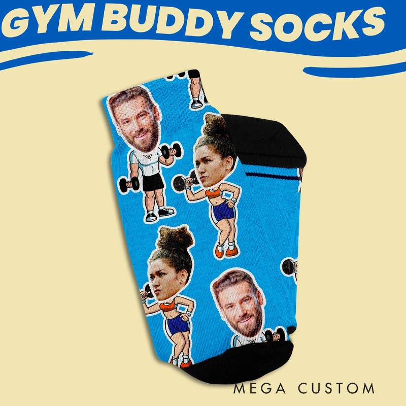 Personalized Lucky Socks Custom Face Gym Socks Workout Buddy Gift Perfect Gift for Your Loved One Who Enjoys Fitness Birthday Christmas Gift ideas for Gym Lovers