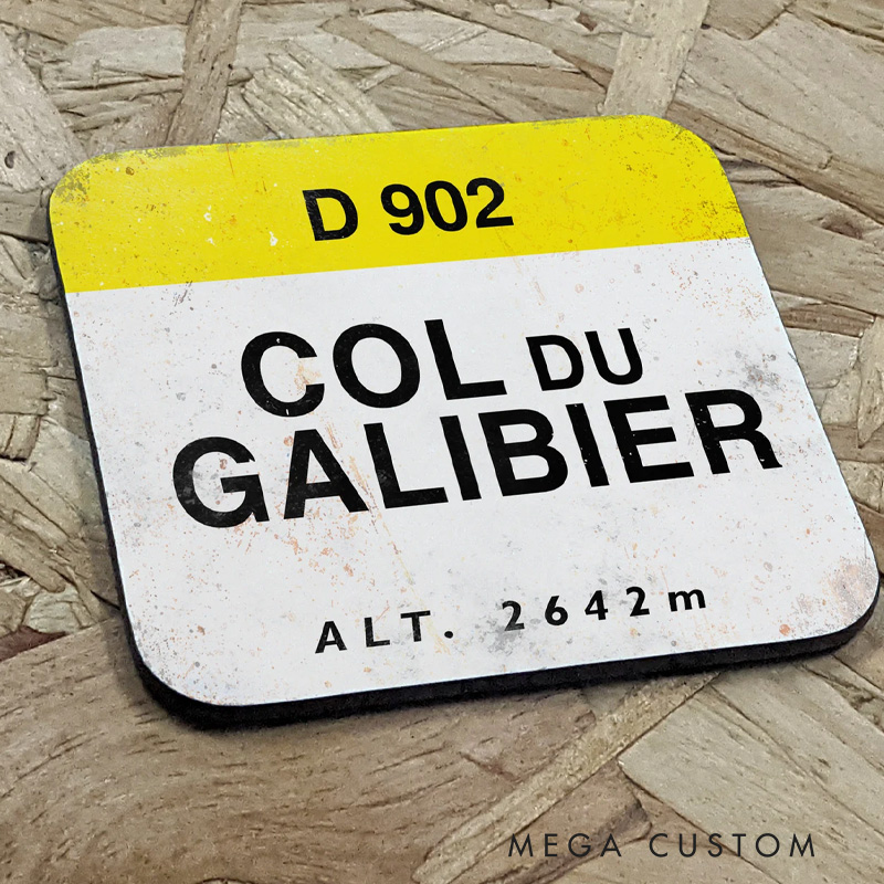 Personalised Riding Coaster Tour De France Markers Collection Coasters Cycling Gift Single Aalpe Col Climb for Riding Lovers