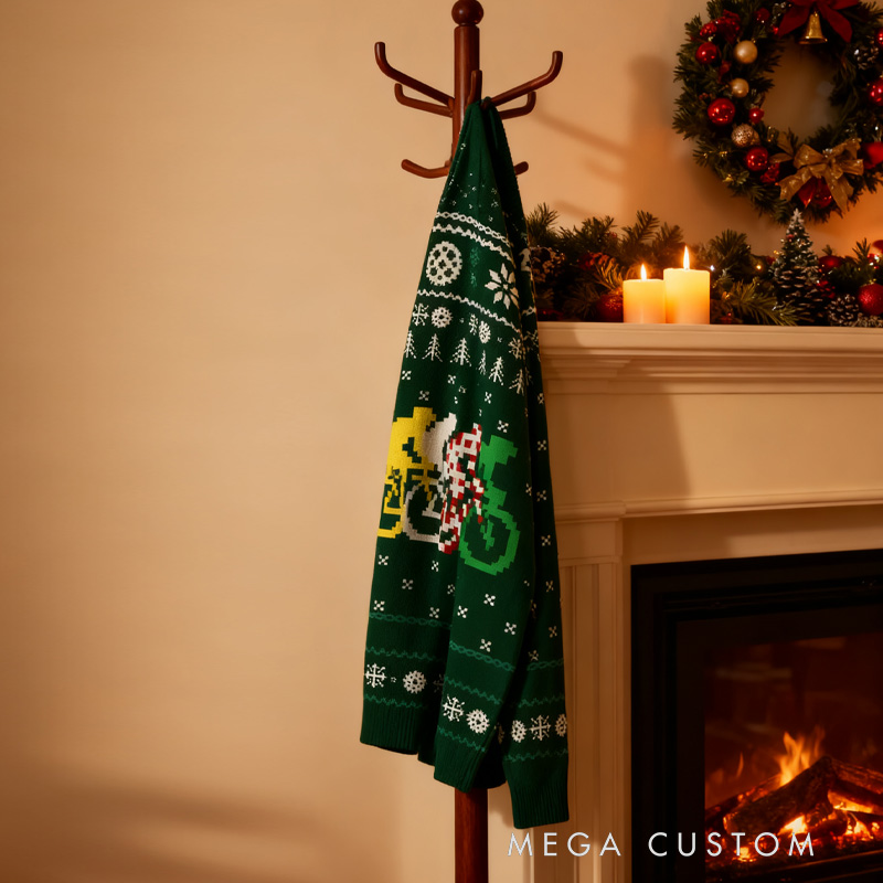 Personalized Orionride Cyclist Road Ugly Christmas Sweater Funny Cyclist Gift Bicycle Holiday Jumper Bike Rider Christmas Keepsake Riding Lovers