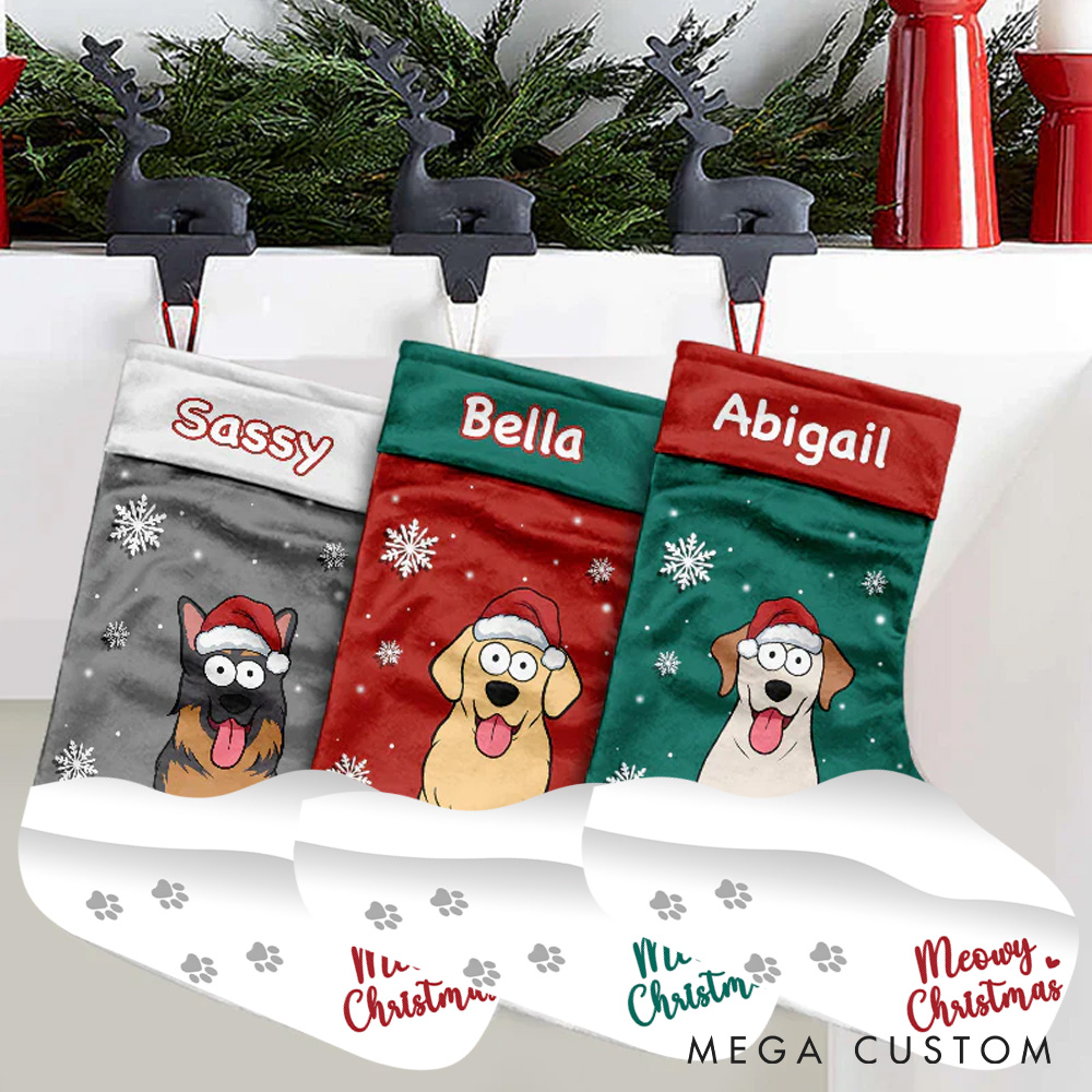 Personalized Pet Lover Meowy Christmas Christmas Stockings