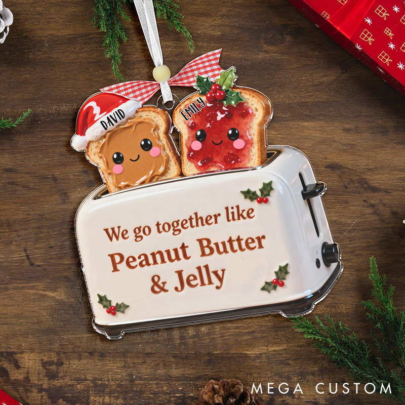 Personalized Peanut Butter Jelly Ornament Custom Names Chrismas Decoration Gift for Husband Wife Gift for Couple For Boyfriend Girlfriend
