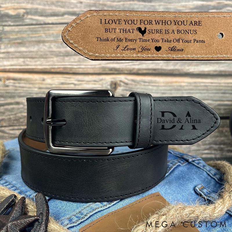 Personalized Leather Belt for Husband Christmas Valentines Day Gift for Husband Unique Boyfriend Gift Anniversary Gift