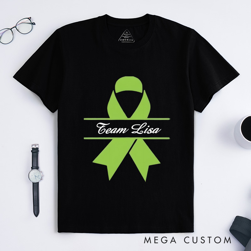 Personalized Lymphoma Cancer Awareness Support Team T-Shirt