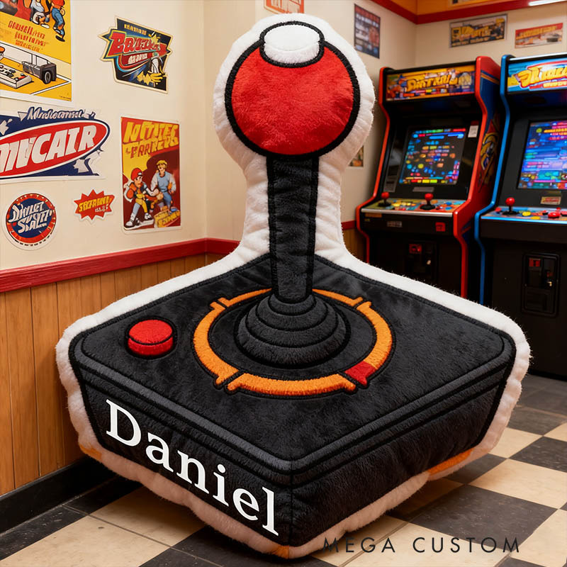 Personalized Graphic 3D Print Game Controller-Shaped Pillow with Your Name Perfect Christmas Gift for Gamers and Suitable for Kids