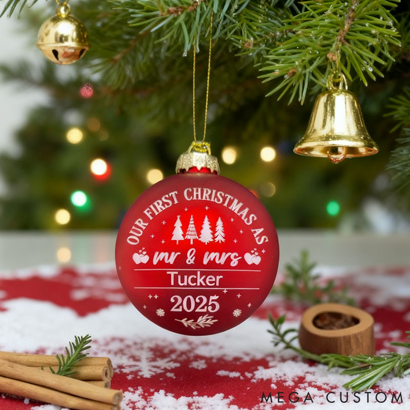 Personalized Our First Christmas as Mr. and Mrs. Ornament Couple Christmas Decor Bulb Newlyweds First Christmas Ball