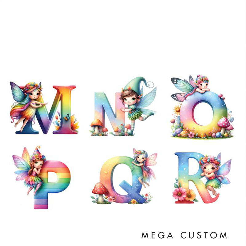 Personalized Letter Christmas Gift Pillow with Gradient Sparkling Fairy Colorful Wings and  Magical Style Graphic 3D Print Pillow