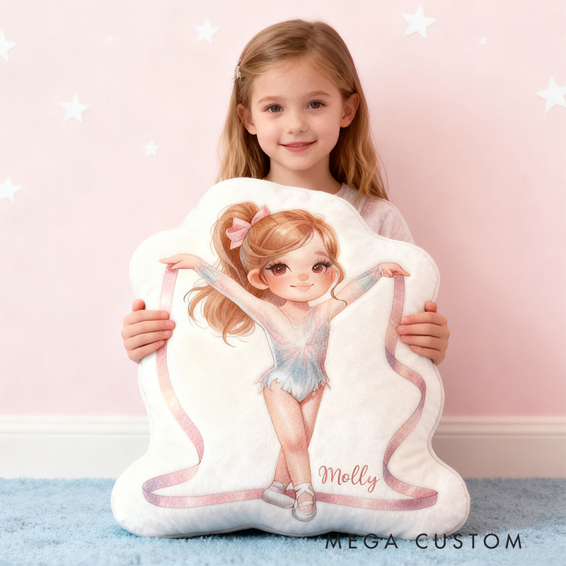 Personalized Gymnastics Pillow with Your Name Soft Stuffed Toy for Kids and Gymnastics Lovers Unique Decorative Cushion for Girls' Room