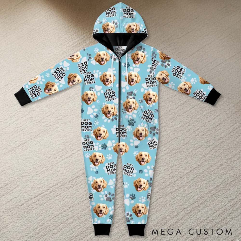 Personalized Pet Lover Photo My Happy Place Adult Onesie