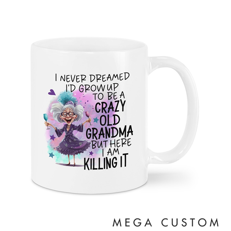 Personalized Custom Coffee Mug Crazy Grandma Gifts