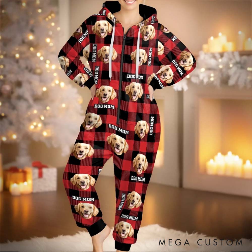 Personalized Pet Lover Photo Snuggle Season with Paws Adult Onesie