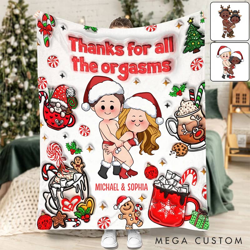 Personalized Couple Thanks For All The Orgasms Blanket Dirty Talk Sex Love Position Blanket Christmas Gift for Couple for Husband Wife