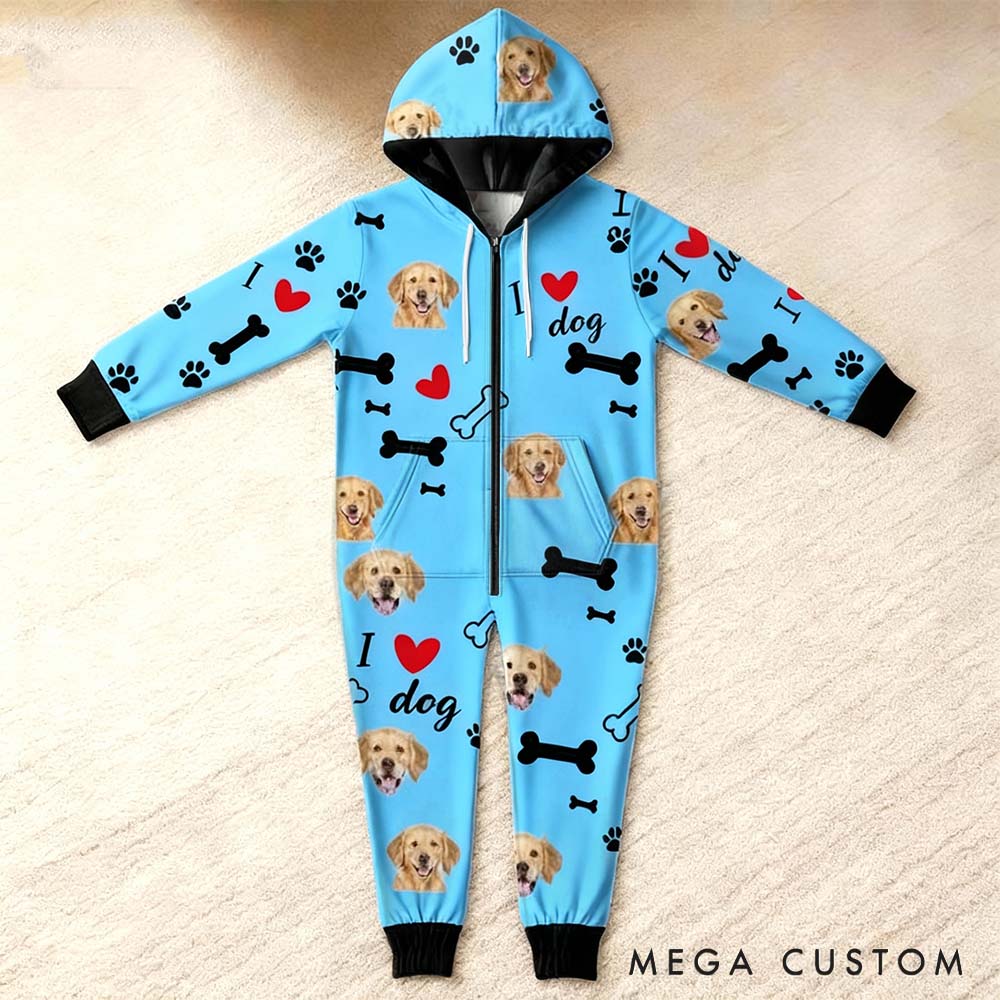 Personalized Pet Lover I Love My Dog Adult Onesie