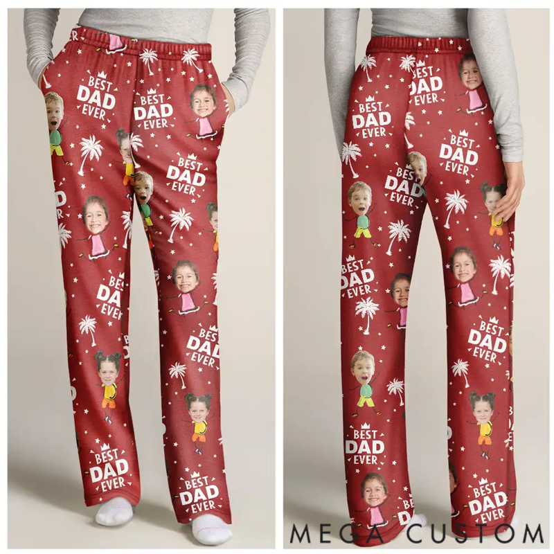 Personalized Pajama Pants Custom Photo Best Dad Grandpa Ever