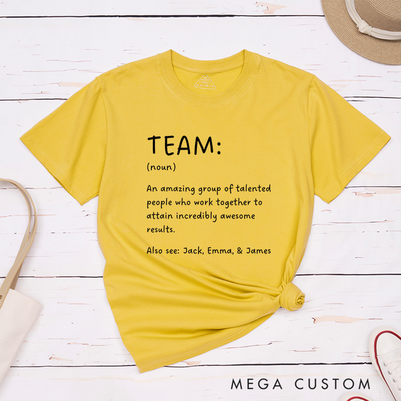 Personalized Team Definition T-Shirt for Coworkers Team Gifts for Employees Teamwork Gifts