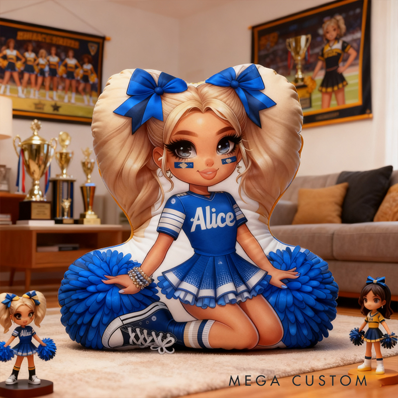 Personalized Cheerleader Pillow with Your Name Adorable Custom Gift for Cheer Fans Perfect for Decoration or Cuddling