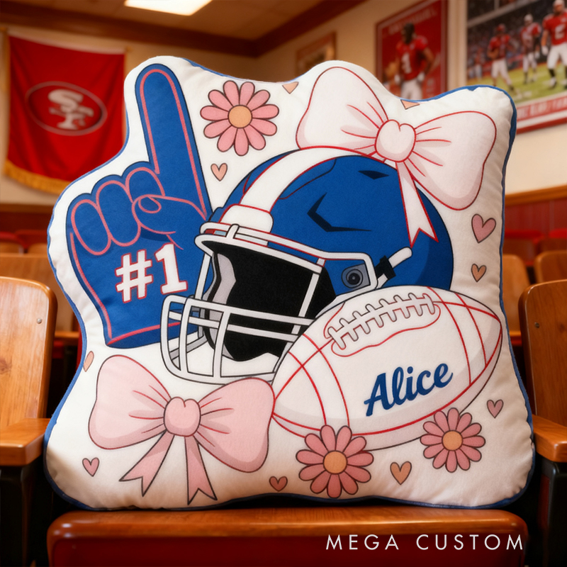 Personalized Football Pillow with Custom Name and Charming Design