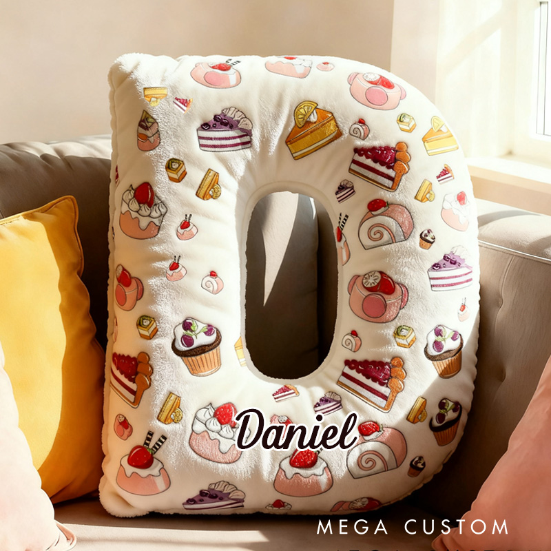Personalized Cute Cake Throw Pillow Graphic 3D Print Dessert Pillow with Name for Kids Boys Girls Baker Gift 