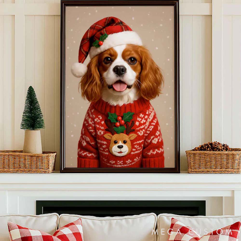 Personalized Pet Lover Custom Christmas Pet Portrait