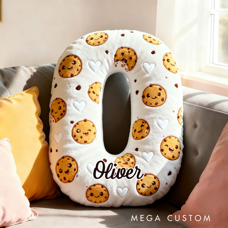 Personalized Muffin Throw Pillow Graphic 3D Print Pink Cute Cookie Pillow with Name for Kids Boys Girls Initial Pillow Baker Gift 