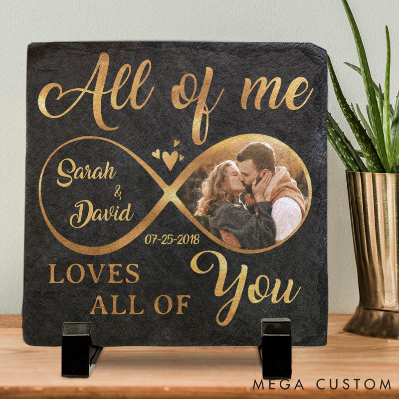 Personalized Couple Photo From Our First Kiss Till Our Last Breath Heart and Square Shaped Stone with Stand First Christmas Gift Valentine's Day Gift