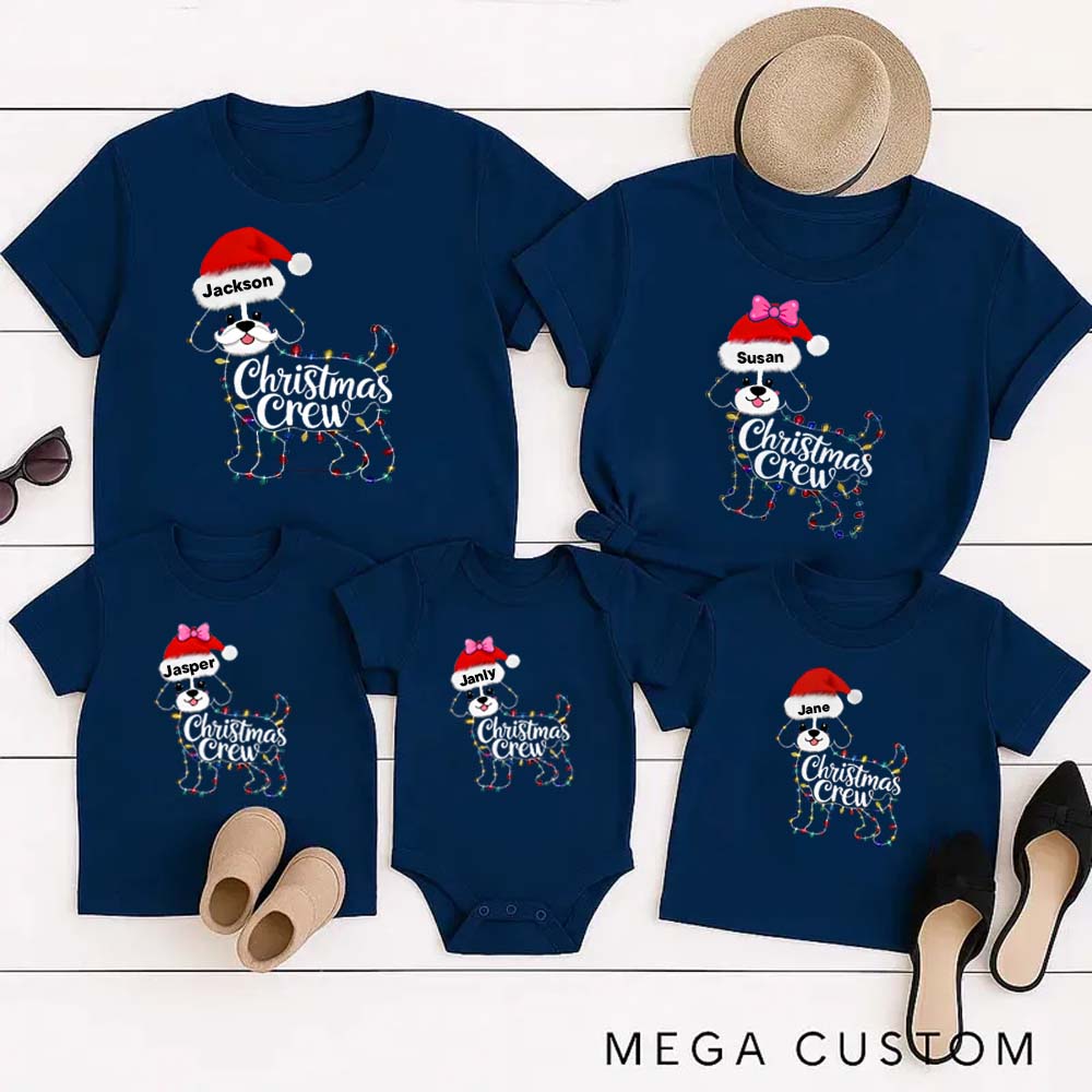 Personalized Christmas Family Shirt Dog Lover Family Christmas Shirt Custom Family Name Tee Funny Dog Lover Christmas Tee Gift For Christmas Xmas Gift
