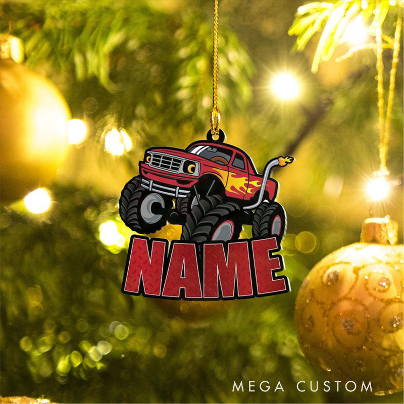 Personalized Racing Christmas Ornament Custom Name Car Themed Holiday Decoration Gift for Motorsport Fans and Racing Lovers
