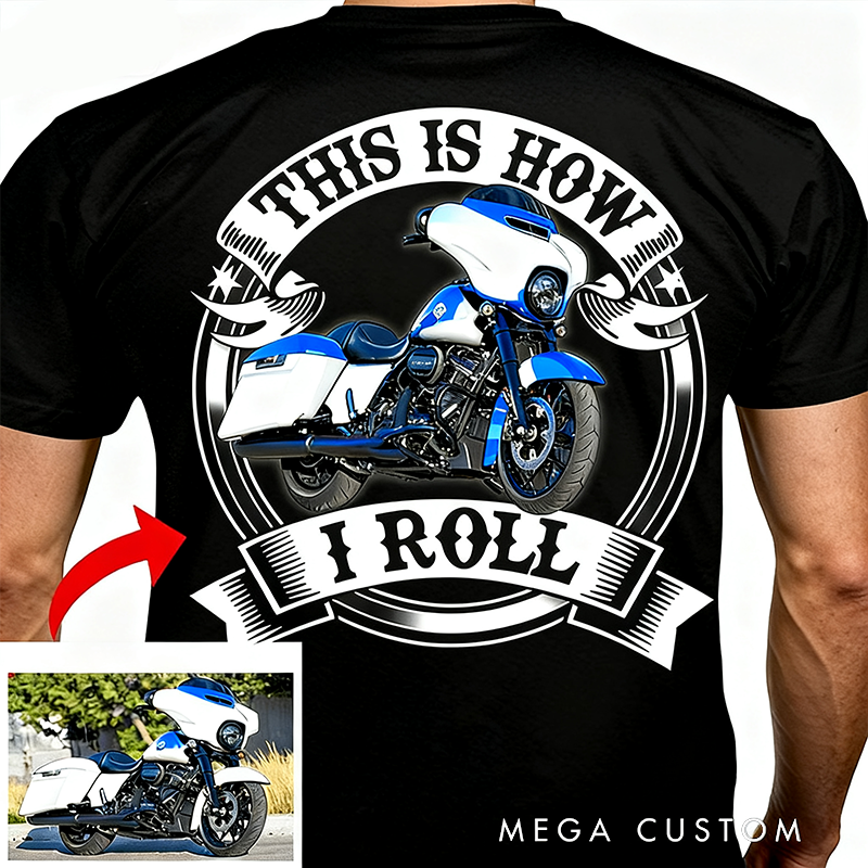 Personalized Motorcycle T-shirt Funny Custom Photo T-Shirt for Bikers