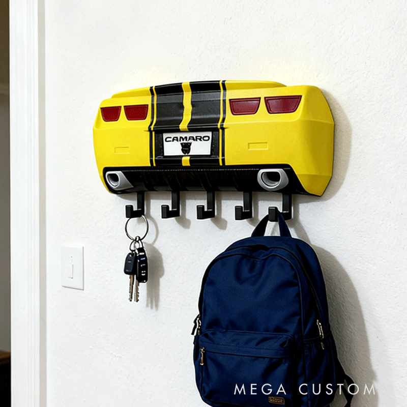 Personalized Bumblebee Camaro Inspired Key Holder Unique Gift for Racers and Racing Lovers