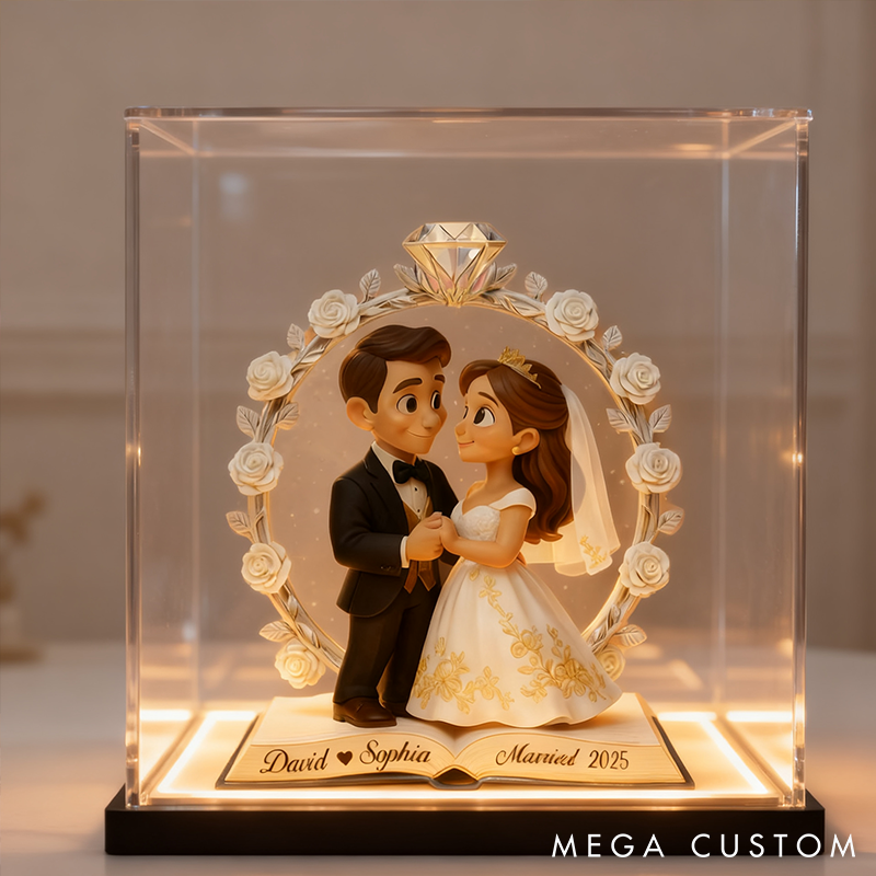 Personalized Couple Wedding Photo Acrylic Plaque Custom Newlyweds Mr and Mrs Plaque from Your Own Picture Our First Christmas Gift for Him Her