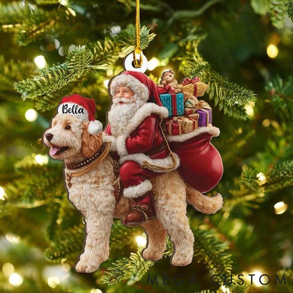Personalized Pet Lover Custom Pet Photo and Santa Christmas Christmas Ornament