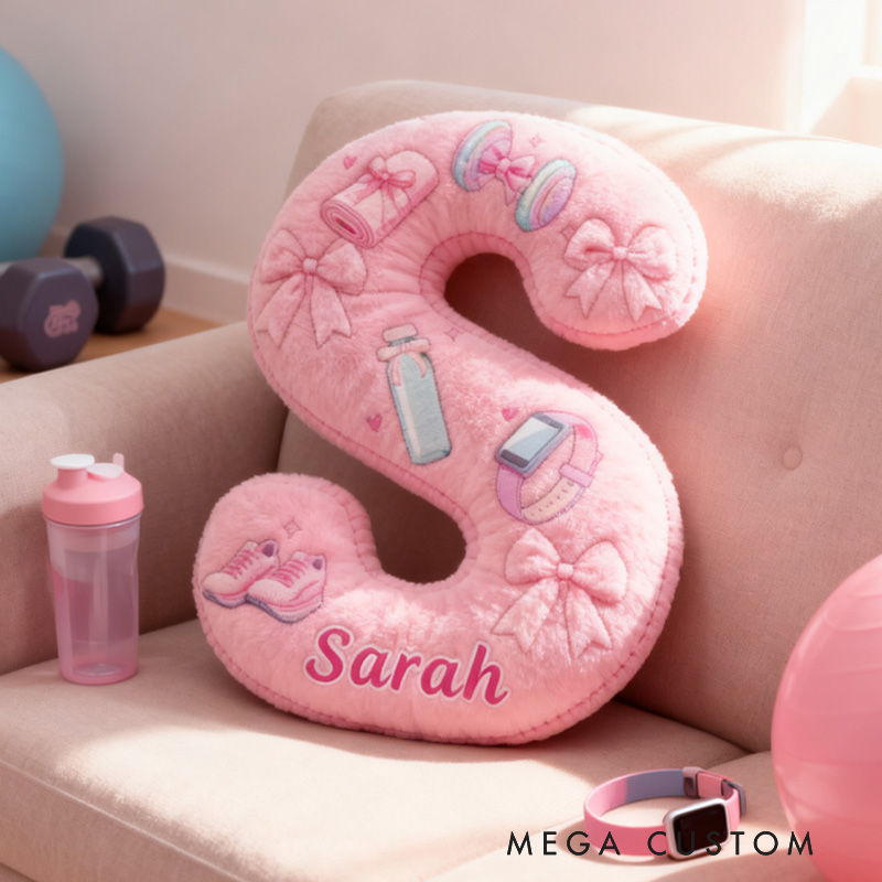 Personalized Graphic 3D Print Pink Gym Letter Pillow Exercise Sport Gym Girl Sublimation Design Lift Heavy Shit Gym Rat Weightlifting Pillow for Gym Lovers