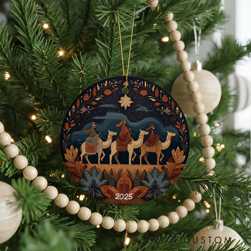 Personalized Three Wise Men Ceramic Ornament with Year Religious Gift Christmas Home Decor Gift Festival Gift