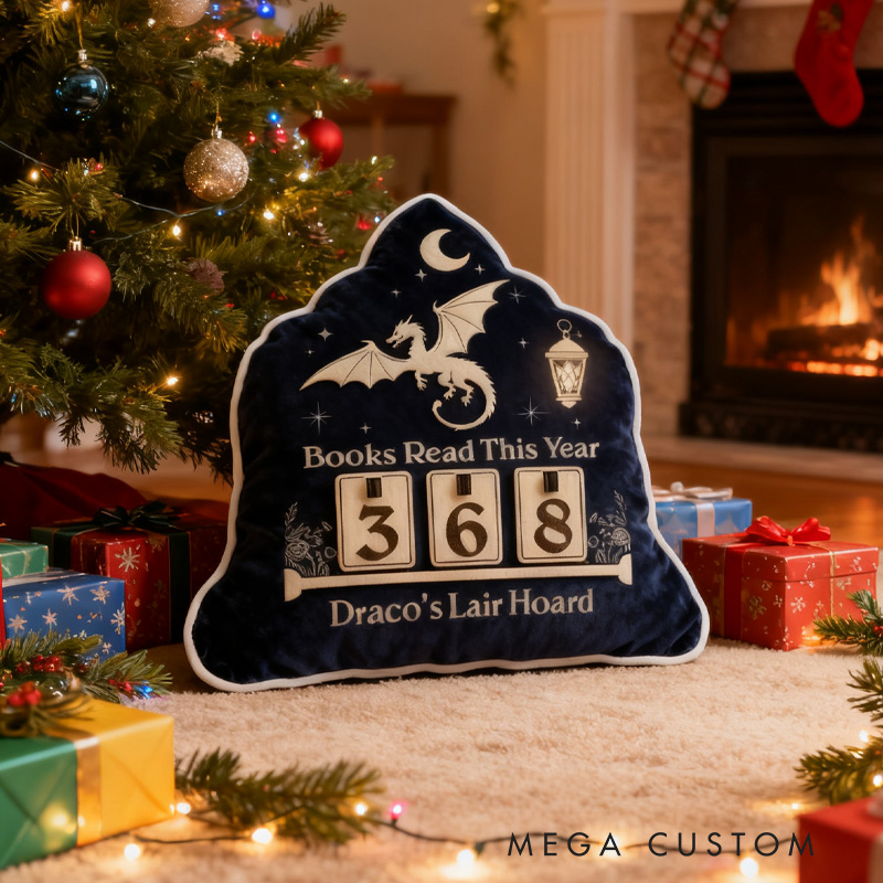 Personalized Book Read This Years Throw Pillow Night Court Books Tracker Pillow with Name Bookshelf Counter Pillow for Fantasy Book Lover Christmas Gift