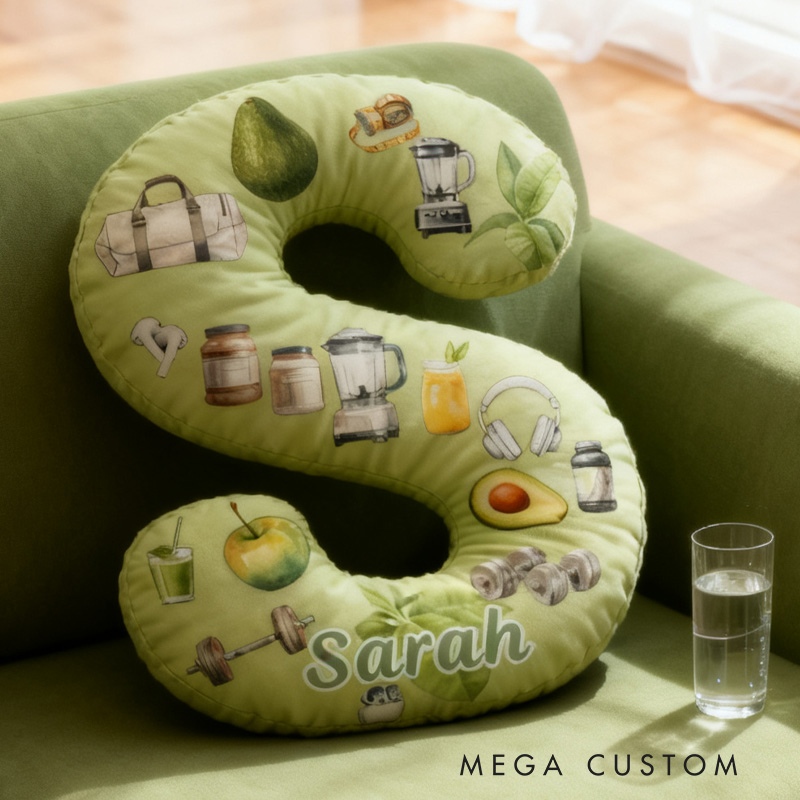 Personalized Graphic 3D Print Healthy Avocado Letter Pillow Exercise Sport Gym Girl Sublimation Design Lift Heavy Shit Gym Rat Weightlifting Pillow for Gym Lovers