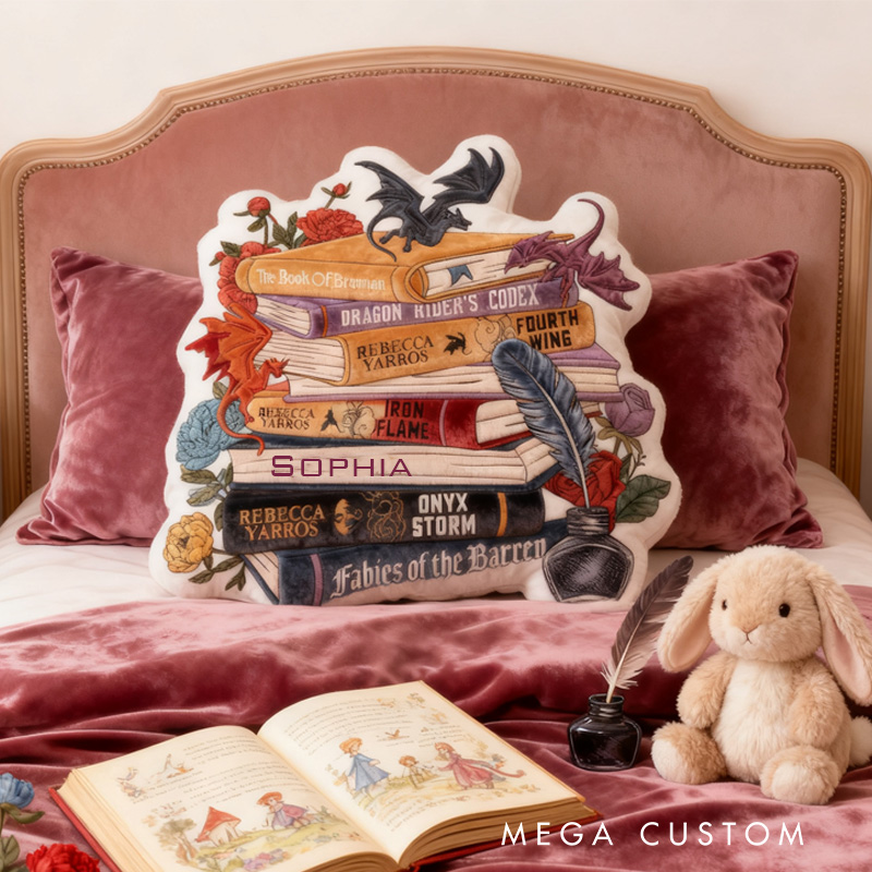 Personalized Gorgeous Dragon Throw Pillow Fantasy Book Pillow with Name Bookish Pillow for Kids Boys Girls Book Lover Christmas Gift
