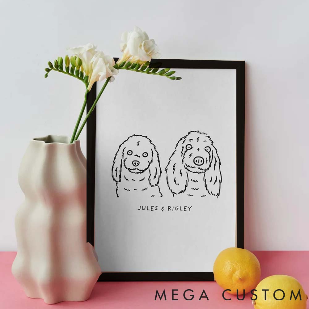 Personalized Pet Lover Custom Christmas Pet Portrait