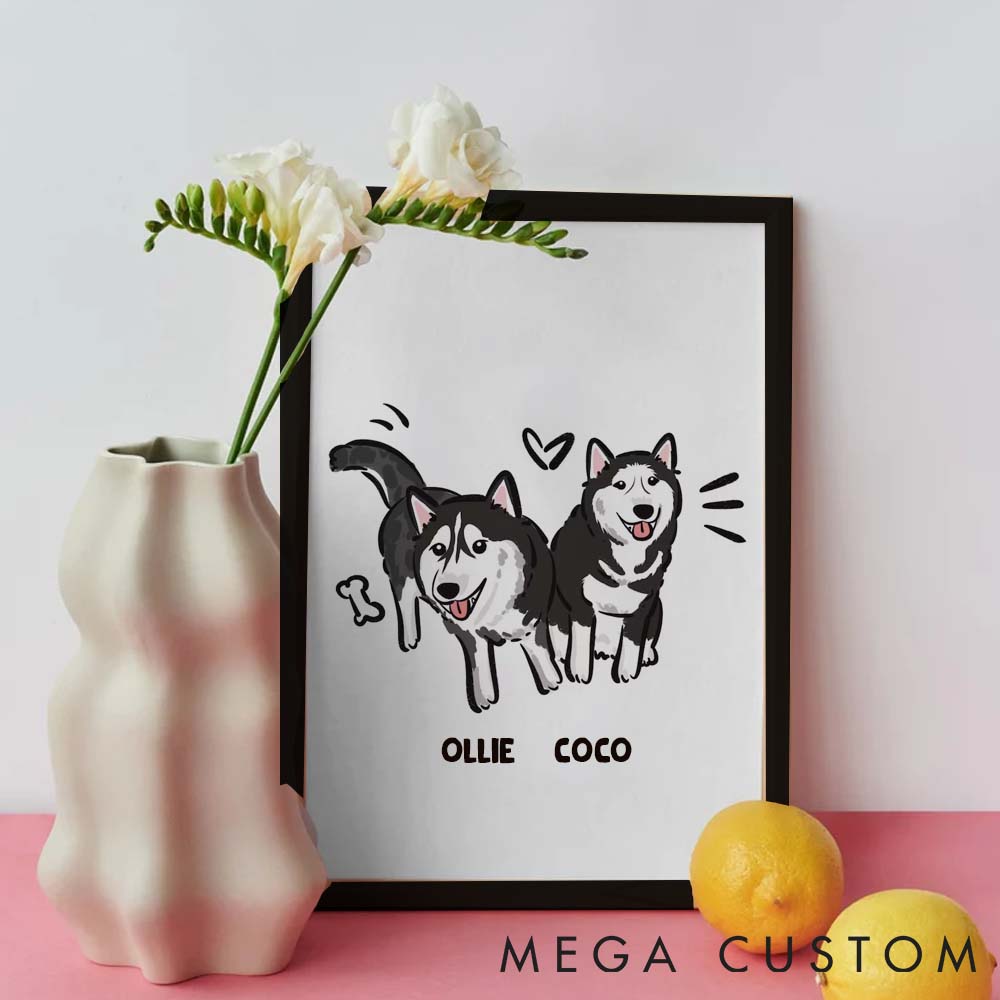 Personalized Pet Lover Custom Funny Pet Caricature Pet Portrait
