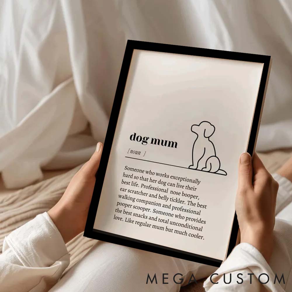Personalized Dog Lover Dog Mum Definition Print Pet Portrait